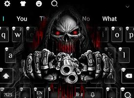 Tema keyboard Red Blood Skull Guns poster