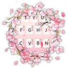 Pink peach petal butterfly keyboard theme icône