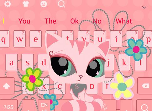 Theme De Clavier De Chat Fleur Rose Dessin Anime Pour Android Telechargez L Apk