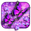 Tema keyboard Purple Neon Butterfly