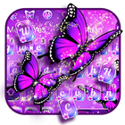Thème de clavier Purple Neon Butterfly icône