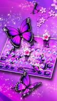 Purple Neon Butterfly Keyboard পোস্টার