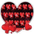 Tema del teclado rojo del corazón