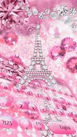 Pink Diamond Paris Tower Keyboard Theme Ekran Görüntüsü 1