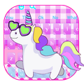 Purple Galaxy Unicorn Keyboard Theme