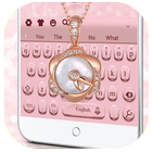 3D Pink Rose Gold Keyboard icône