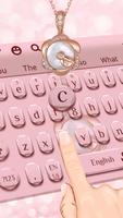3D Pink Rose Gold Keyboard Affiche