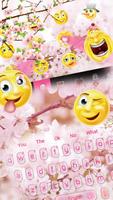 Poster Pink Beauty Peach Blossom Keyboard Theme