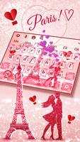 Paris Romance Clavier à paillettes Affiche