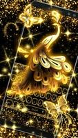 Luxurious Golden Butterfly Keyboard Theme постер