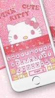 Pink kitty Keyboard Affiche