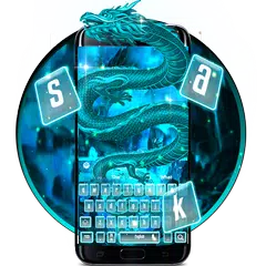 Baixar Neon Blue Dragon Keyboard Theme APK