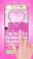 Pink Diamond Heart Keyboard Theme Affiche