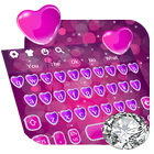 Purple Diamond Heart Balloon Keyboard icône