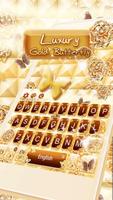 Tema Keyboard kupu-kupu Gold mewah poster