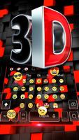 3D Kırmızı Siyah Klavye Teması Ekran Görüntüsü 1