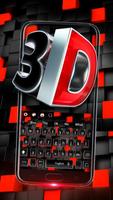 3D Red Black Keyboard Theme syot layar 2