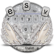 Shiny Glitter Silver Swan Diamond Keyboard Theme