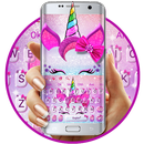 Girly Glisten Unicorn Kitty clavier Thème APK