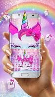 برنامه‌نما Girly Glisten Unicorn Kitty Keyboard عکس از صفحه