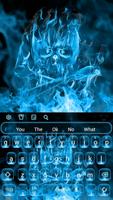 Thème de clavier squelette flamme bleue capture d'écran 3