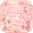 Fleurs roses clavier thème icône