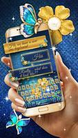 SMS Luxury Gold Butterfly Keyboard Theme penulis hantaran