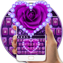 APK Purple Love Rose Diamond Keyboard Theme