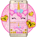 Pink Glisten Unicorn Keyboard Theme aplikacja
