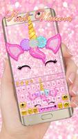 Pink Glisten Unicorn Keyboard Theme Affiche