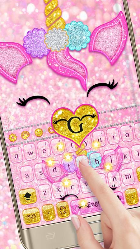 Pink Glisten Unicorn  Keyboard  Theme for Android APK Download