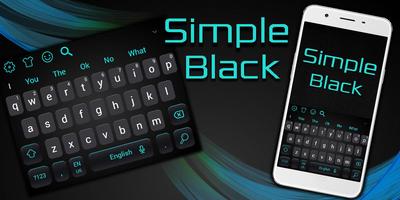 Simple Cool Black Keyboard Theme ảnh chụp màn hình 3