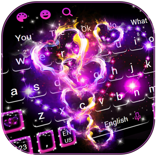 Sparkling Love Hearts Keyboard Theme