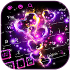 Sparkling Love Hearts Keyboard Theme ikon