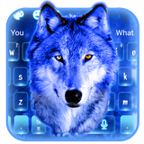Ice wolf Blue 3D Keyboard أيقونة