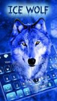 Ice wolf Blue 3D Keyboard Affiche