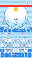 Cute Blue Cat Keyboard Theme ảnh chụp màn hình 1