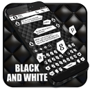 Czarno-biały motyw klawiatury Messaging aplikacja