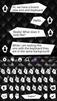 Messaging Black & White keyboard Theme syot layar 3