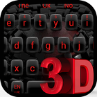 Thème de clavier 3D rouge et noir icône