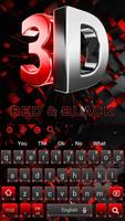 3D Cool Red and Black Keyboard-poster