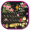 Tema de teclado de flores pretas de primavera