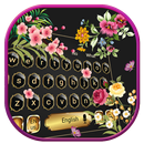 Motyw klawiatury Spring Black Flowers aplikacja