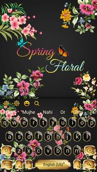 Spring Black Flowers keyboard Theme screenshot 3