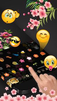 Spring Black Flowers keyboard Theme screenshot 1