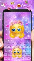 Galaxy Lovely Cute Emoji Keyboard Theme Affiche