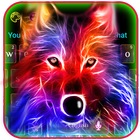 3D Wild Neon Wolf Keyboard Theme Zeichen