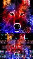 3D Wild Neon Wolf Keyboard Theme Screenshot 3