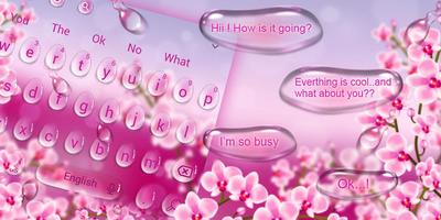 Beautiful Pink Water droplet Sms Keyboard Theme screenshot 3