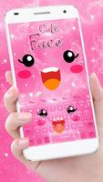 Cute Cartoon Face Keyboard Theme Poster